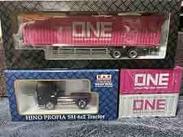 1／50 HINO PROFIA SH 1／50 ONE40フィートコンテナ Amazon.co.jp: 日野 旧プロフィア黒 40フィート海上コンテナ 1